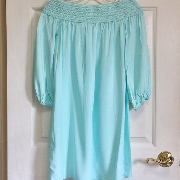 Tiffany Blue Off Shoulder Dress - Picture 10 of 11